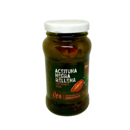 [p1827] ACEITUNA NEGRA RELLENA TOMATE SECO CUCHIYACO X 200 GRS